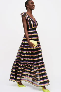 Abito a righe multicolor