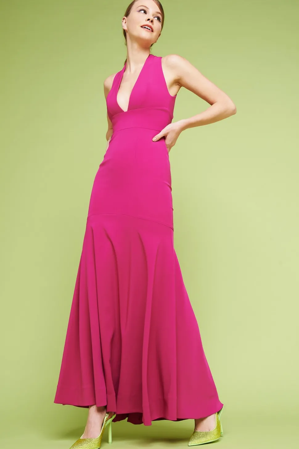 Abito aderente fucsia