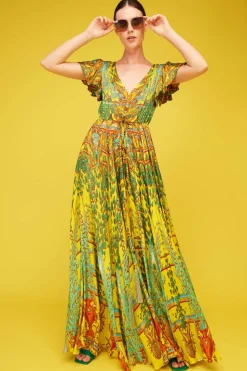 Abito Baroque Garden Giallo