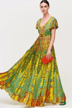 Abito Baroque Garden Giallo