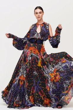 Abito Baroque Garden Nero