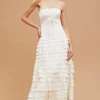 Abito bustier a balze