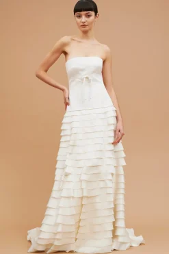 Abito bustier a balze