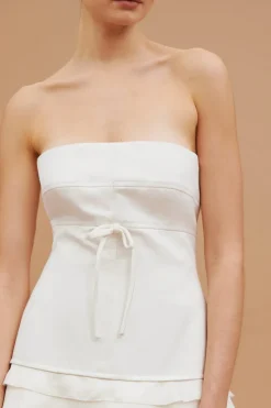 Abito bustier a balze