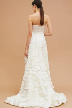Abito bustier a balze