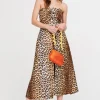 Abito bustier animalier