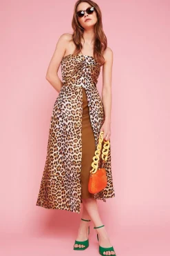 Abito bustier animalier