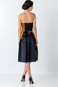 Abito bustier con stampa