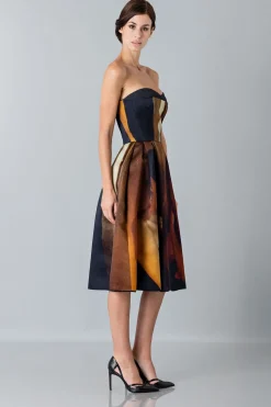 Abito bustier con stampa