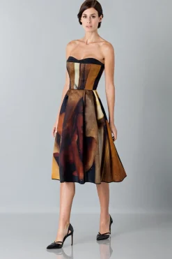 Abito bustier con stampa