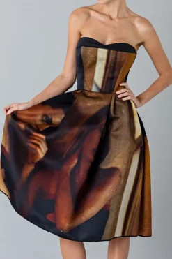 Abito bustier con stampa