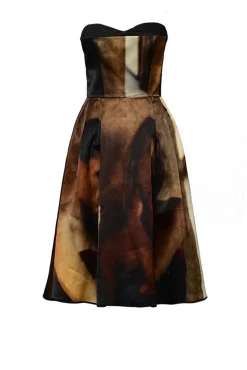 Abito bustier con stampa