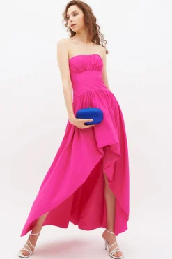 Abito bustier fucsia