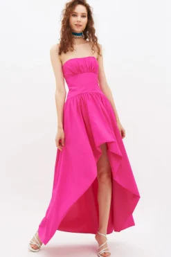 Abito bustier fucsia