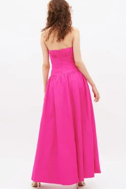 Abito bustier fucsia
