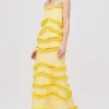 Abito bustier giallo