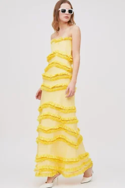 Abito bustier giallo