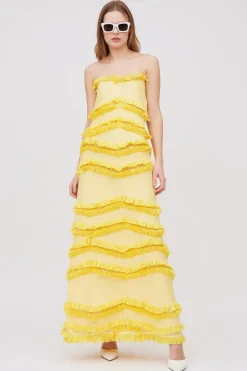 Abito bustier giallo