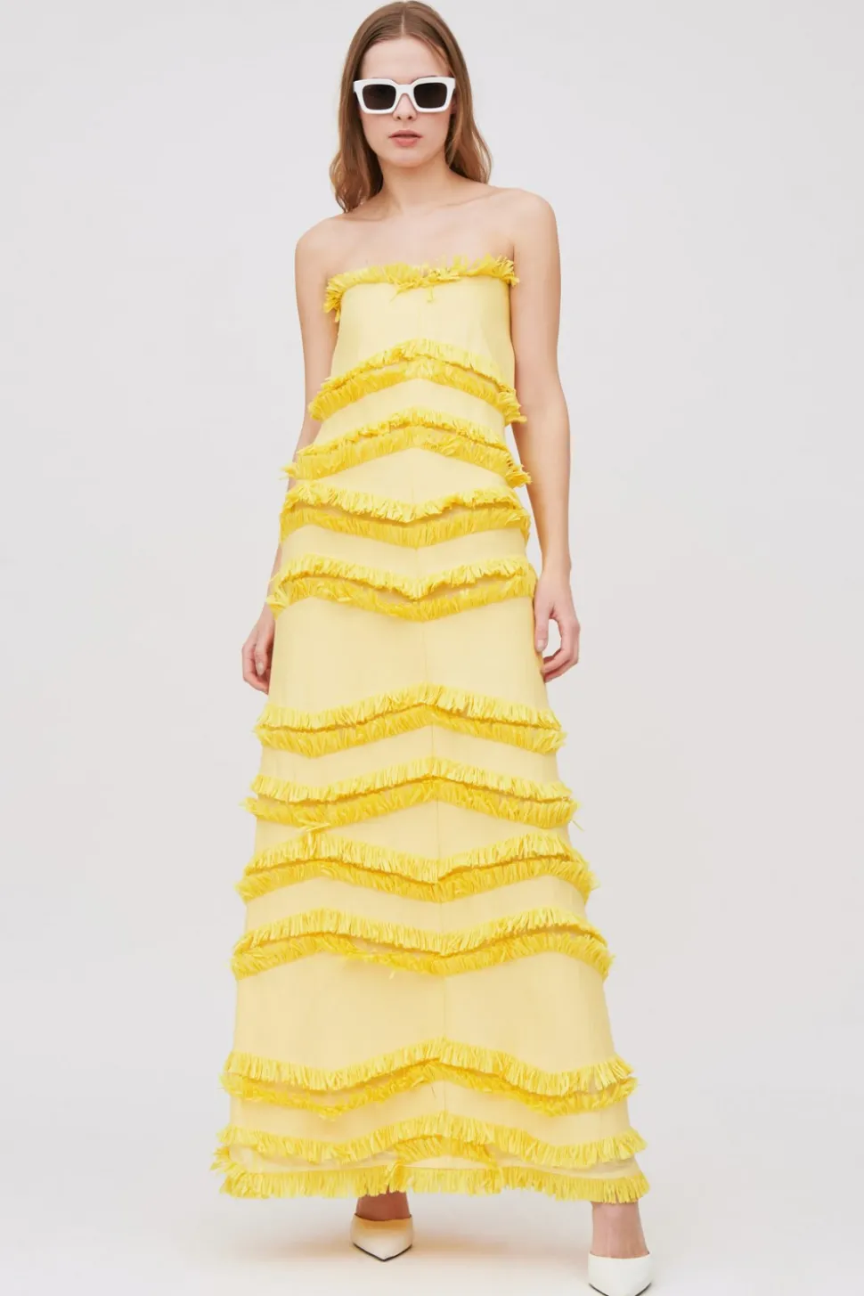 Abito bustier giallo