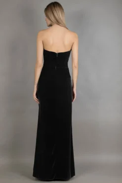 Abito bustier in velluto