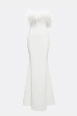 Abito bustier piume