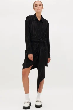 Abito camicia gessato