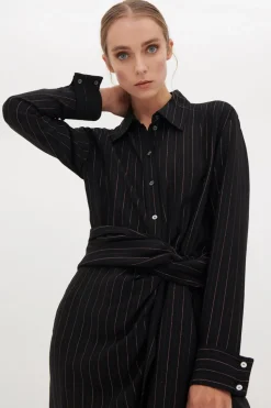 Abito camicia gessato