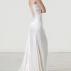 Abito con corpetto bustier e decoro posteriore
