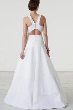 Abito con decori in pizzo plumetis