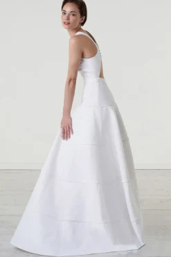 Abito con decori in pizzo plumetis