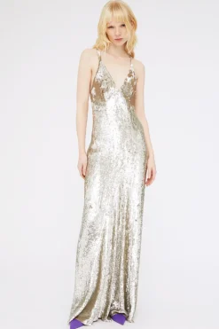 Abito con paillettes argento