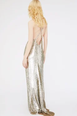 Abito con paillettes argento