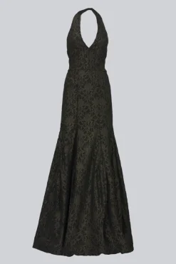 Abito con pizzo broccato oro
