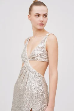 Abito cutout paillettes