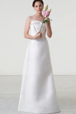 Abito da sposa in magnolia e organza di seta