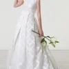Abito da sposa in organza di seta a quadri
