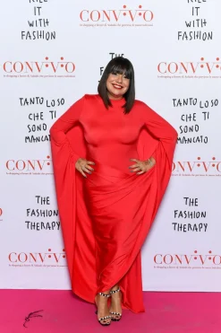 Abito drappeggiato rosso