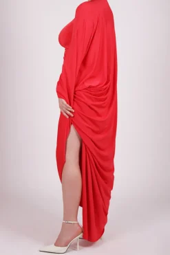Abito drappeggiato rosso
