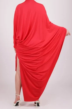 Abito drappeggiato rosso