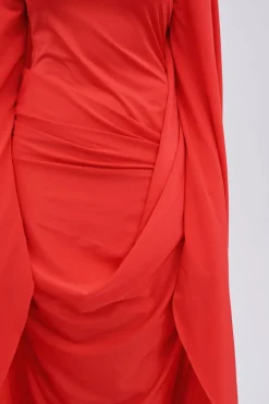 Abito drappeggiato rosso