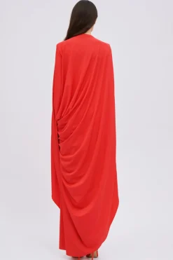 Abito drappeggiato rosso