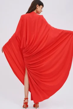 Abito drappeggiato rosso