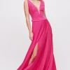Abito fucsia in satin