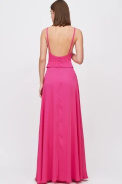 Abito fucsia in satin