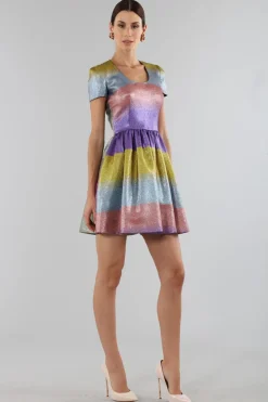 Abito glitterato multicolore