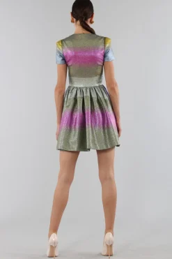 Abito glitterato multicolore