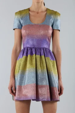 Abito glitterato multicolore