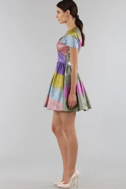 Abito glitterato multicolore
