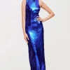 Abito halter neck blu