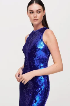 Abito halter neck blu